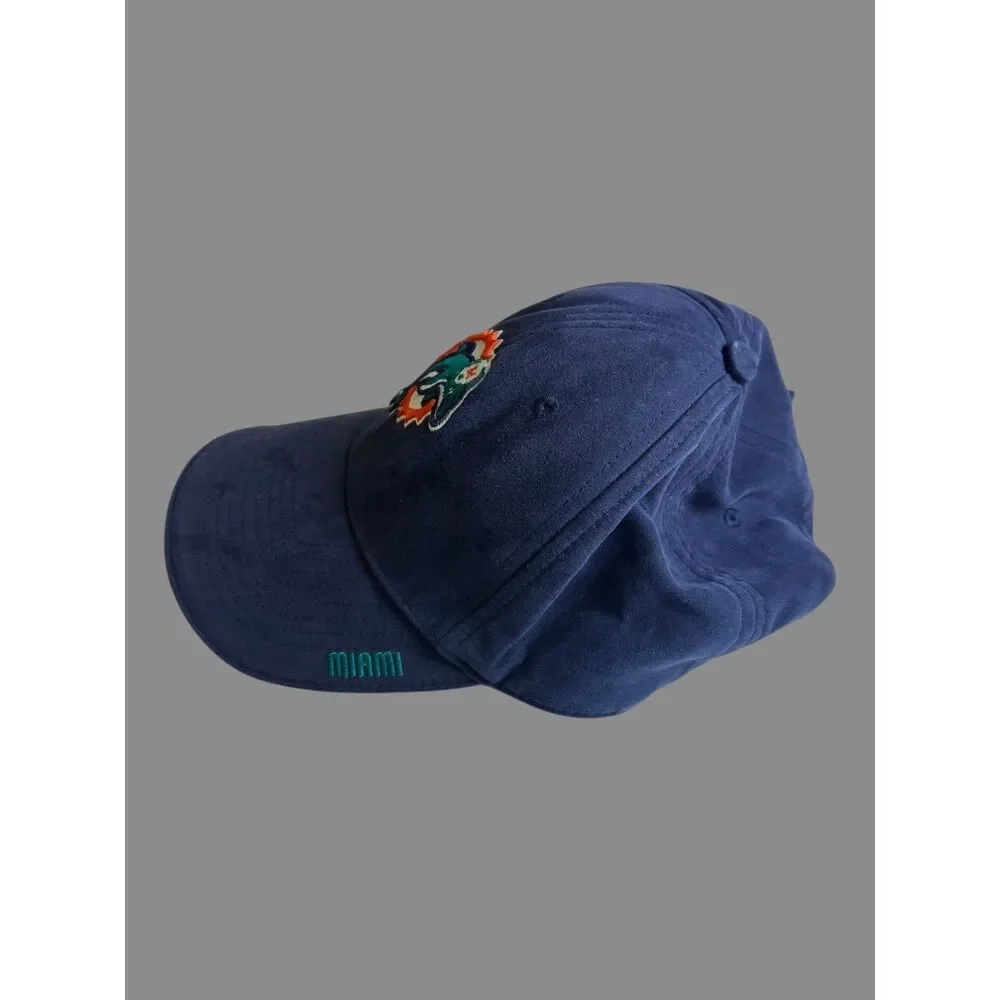 Vintage Reebok Miami Dolphins NFL Adjustable Strapback Hat Navy Cap 59CM